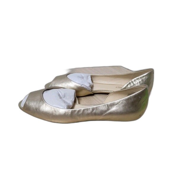 Nine West Bachloret Gold Metallic Flats Women's 7.5M Open Toe - Picture 7 of 12